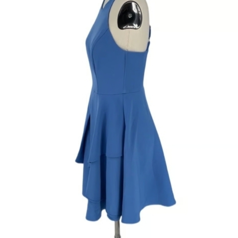 Chic High-Low Blue Dress - Picture 4 of 4